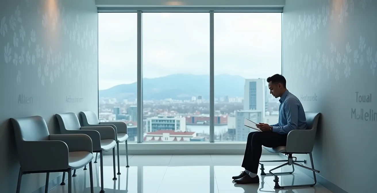 Person organizing medical appointments using calendar with Montreal healthcare system context