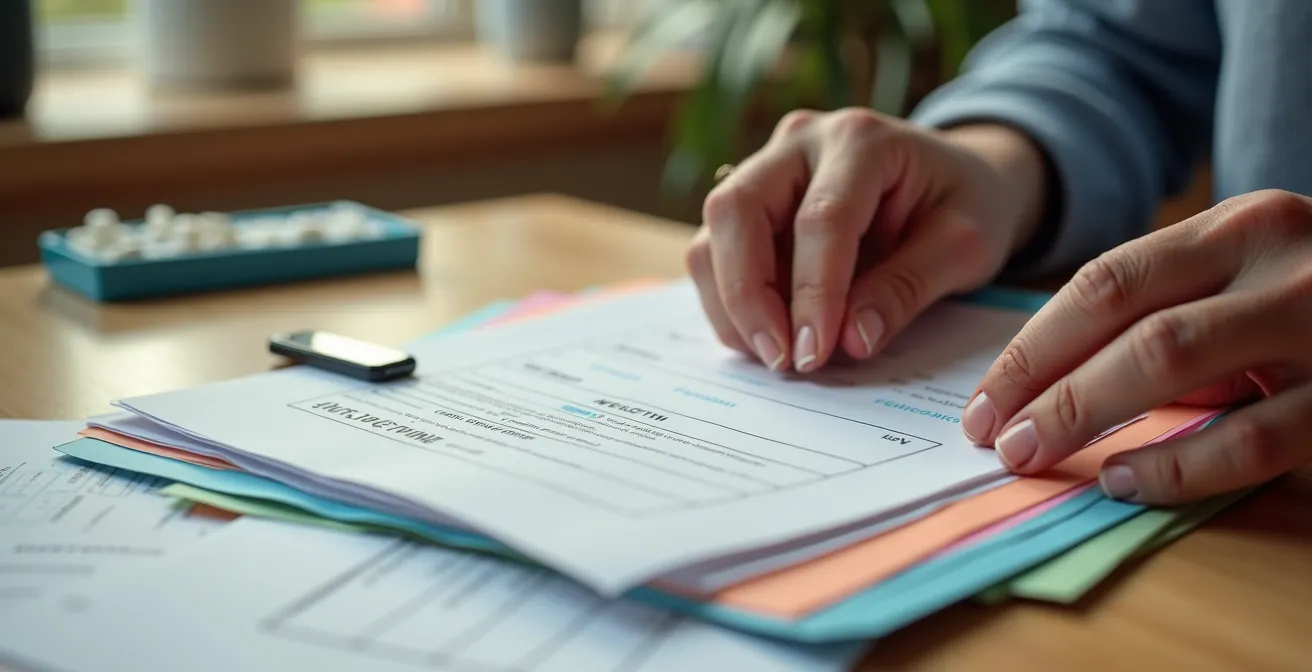 Organized medical documents and health records for specialist visit