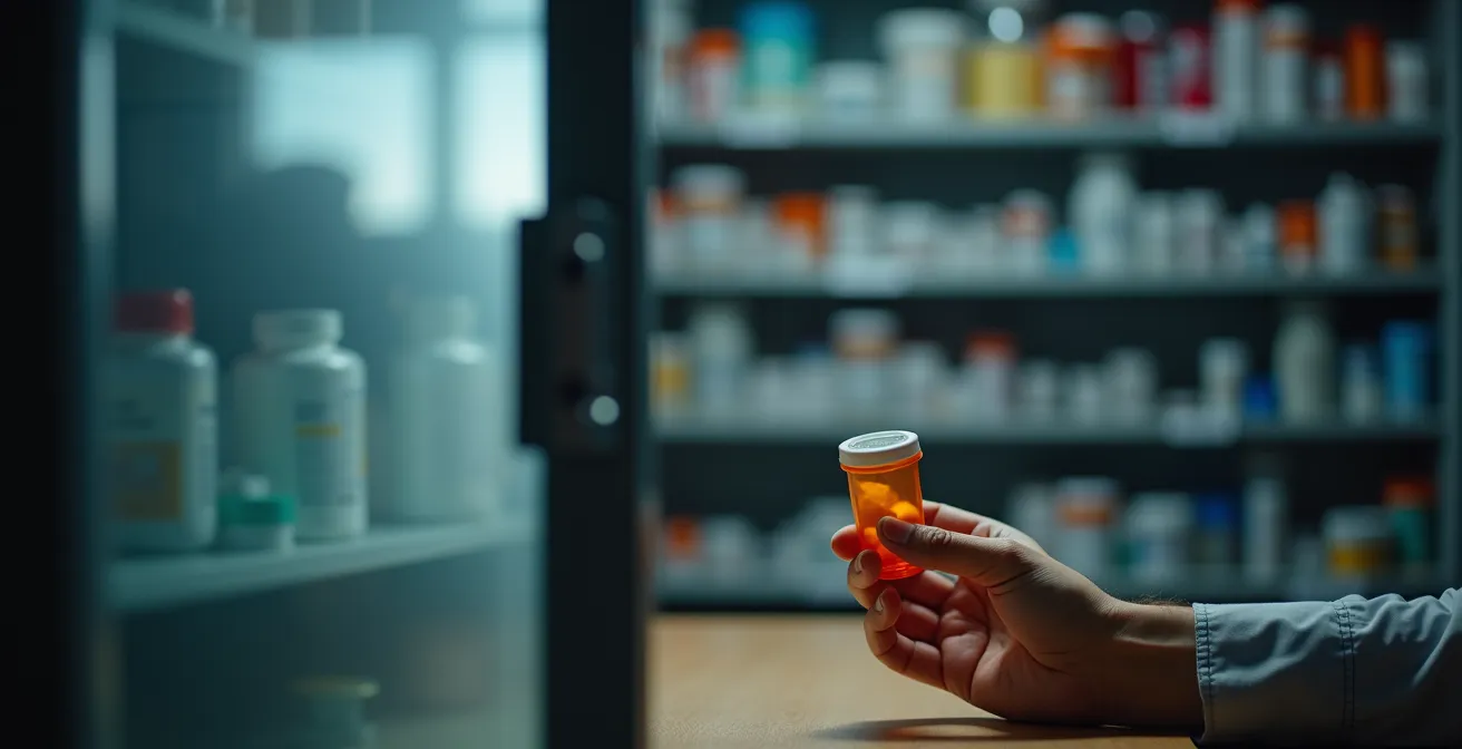 Pharmacist explaining medication restrictions to concerned patient