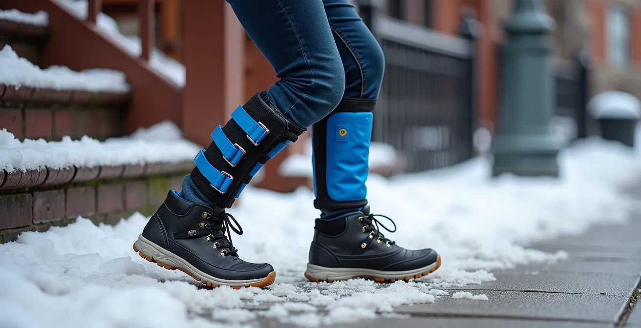 Comparison of waterproof cast and removable splint on ankle in snowy conditions