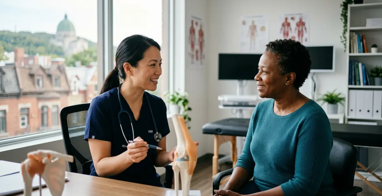 Montreal healthcare professional performing preventive assessment in modern clinic