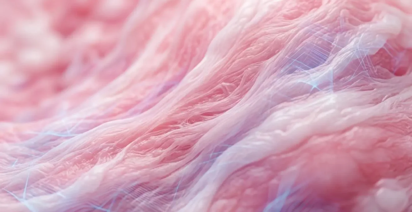 Abstract close-up of AI pattern recognition analyzing breast tissue density