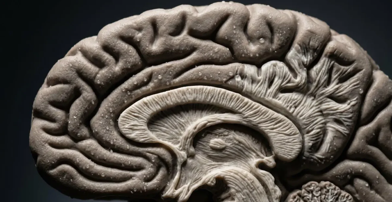 Macro view of brain tissue contrast visualization in MRI technology