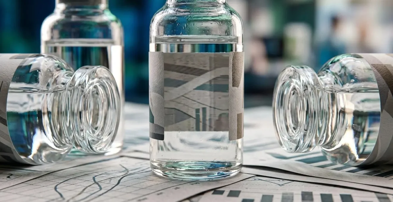 Medical vial and financial documents symbolizing drug cost decisions