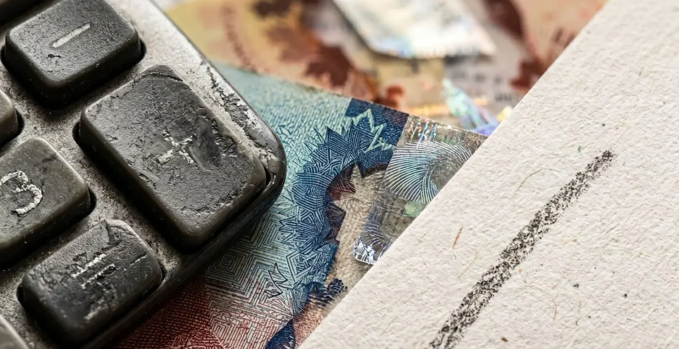 Close-up macro shot of financial calculations for medical expenses