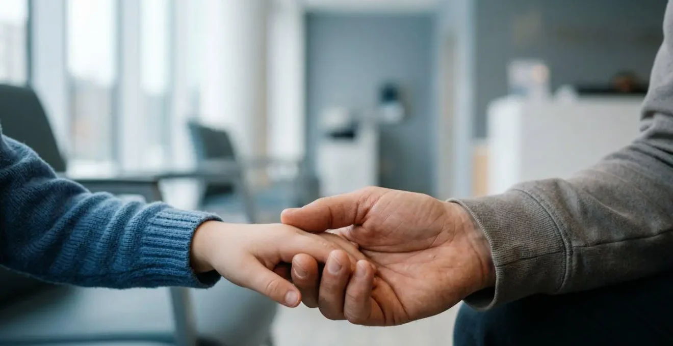 A scientific laboratory scene showing genomic sequencing technology with gentle focus on hope and discovery