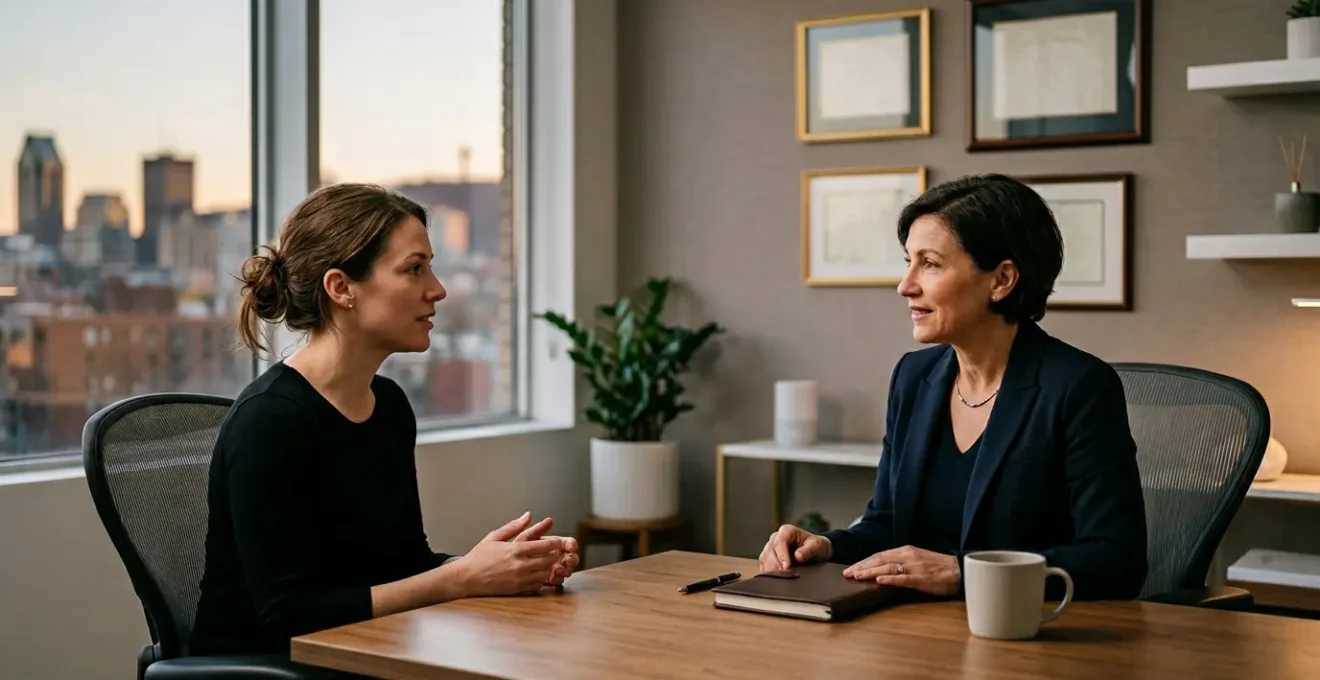 Professional medical consultation setting in Montreal showing doctor-patient interaction