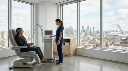 Advanced neurostimulation device providing relief for chronic pain patient