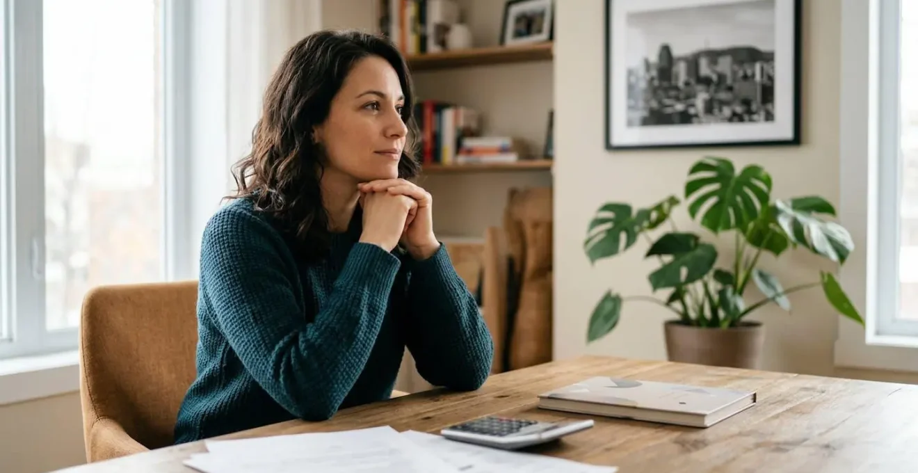 Self-employed professional reviewing health insurance options in Montreal office